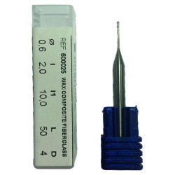 Outil sphérique 2 lames sans revetement diamanté DGSHAPE, diamètre 0.6mm