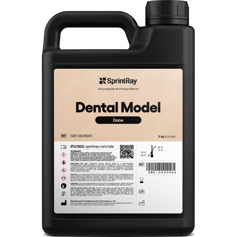 Résine SprintRay Dental Model Dune - 3 L Résine SprintRay Dental Model Dune - 3 L