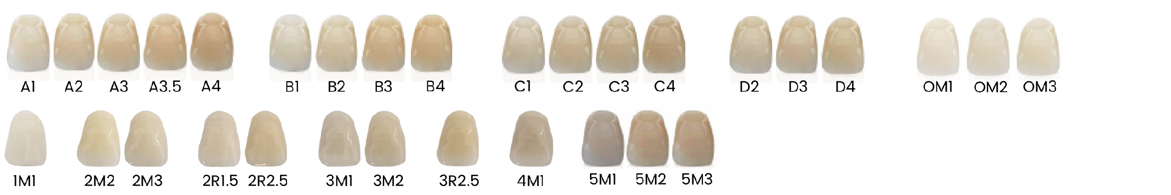 Teintes disponibles pour Aizir disques Aidite